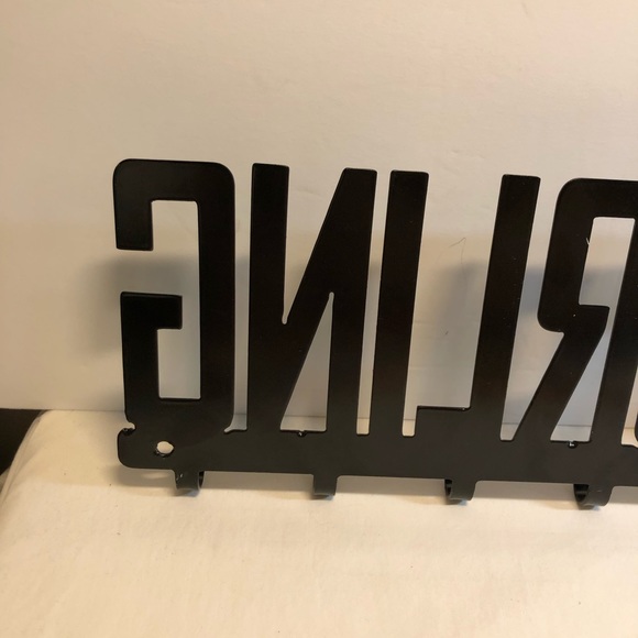 Metal Girls Curling Medal Holder 24” long, 10 hooks to hang medals - Picture 9 of 9